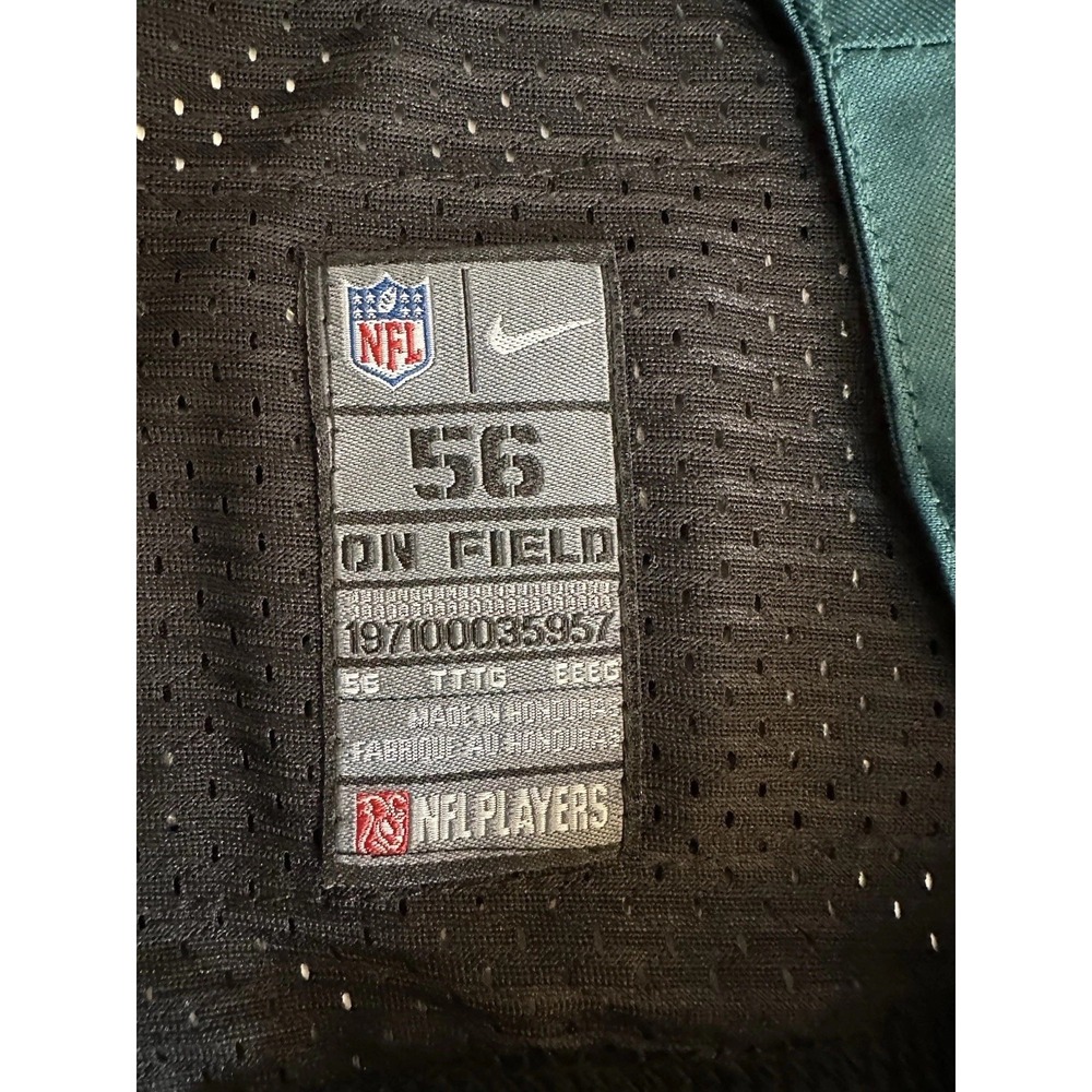 Nike NFL ON FIELD Philadelphia Eagles Wentz 11 Jersey‎ size 56 Black Green - Picture 8 of 9